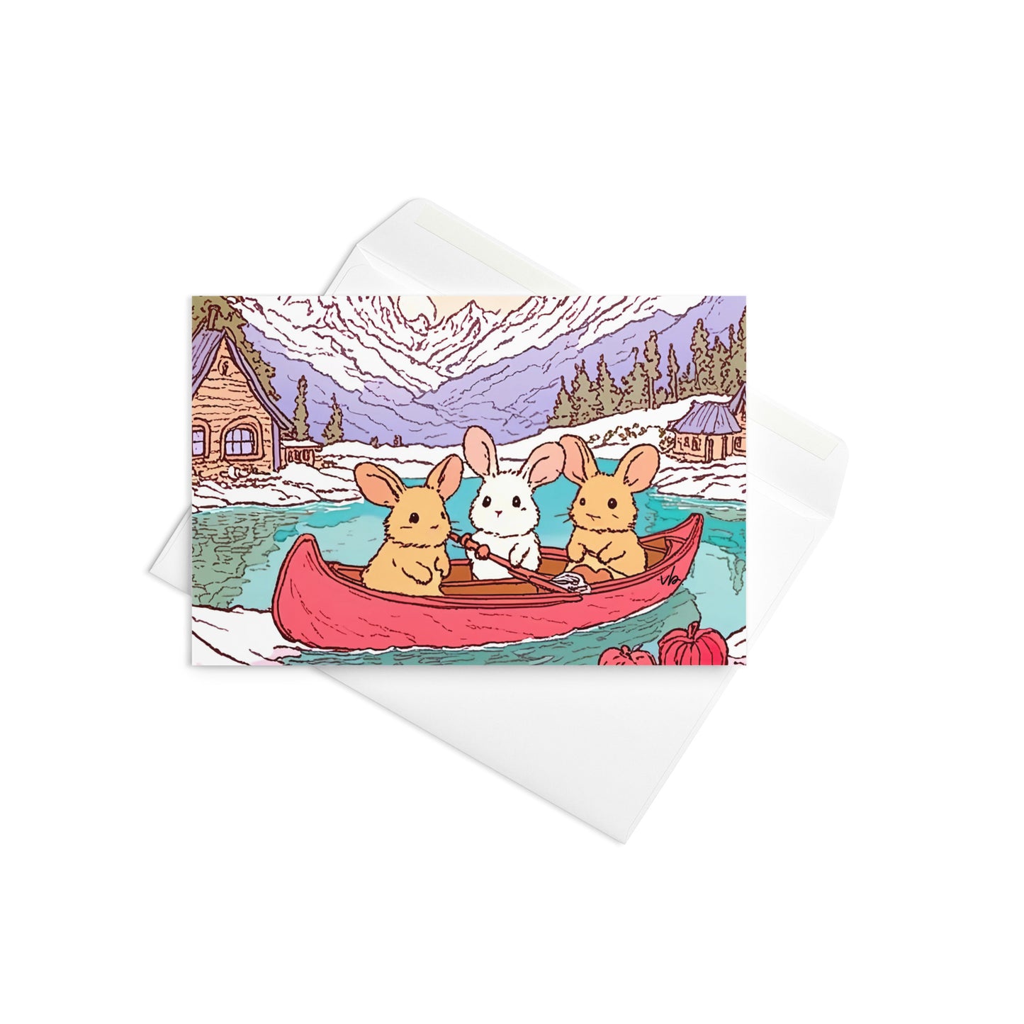 Buns on a Canoe Greeting Card (Blank Card)